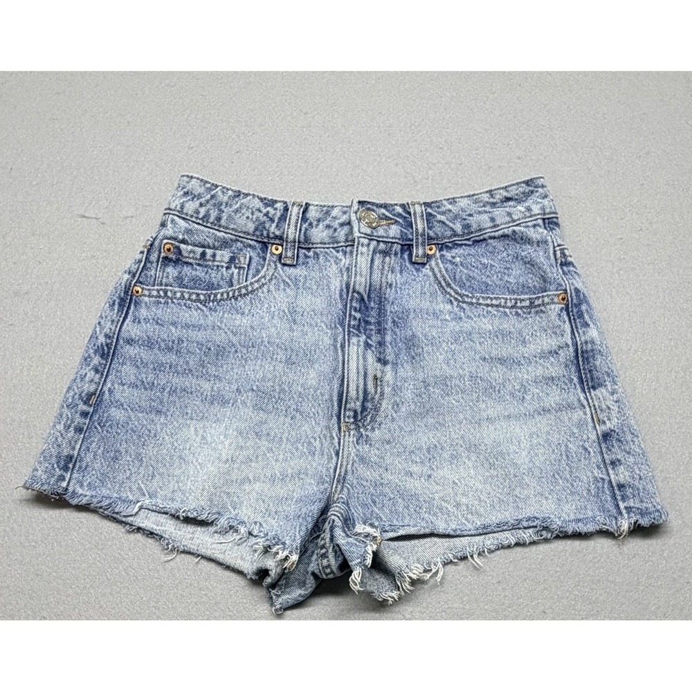 Garage Denim Shorts Woman's Blue Denim Jean Shorts Distressed Cut Off Size 0/24